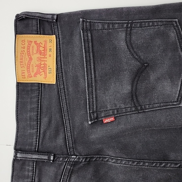 Levi's 513 Men's Black Denim Jeans Size 36 X 32 - Picture 8 of 14